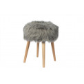 Stool Fluffy, grey, 37x37x45cm