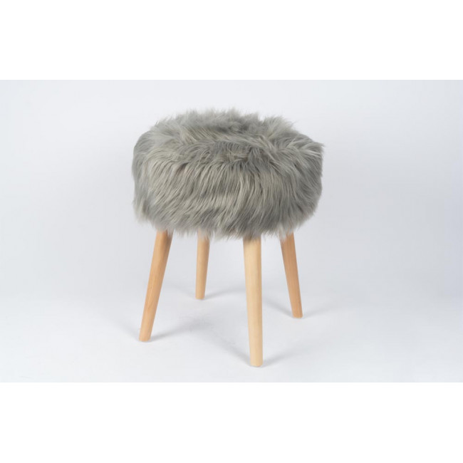 Stool Fluffy, grey, 37x37x45cm