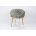 Stool Fluffy, grey, 37x37x45cm