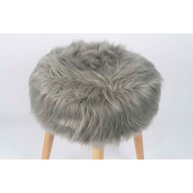 Stool Fluffy, grey, 37x37x45cm