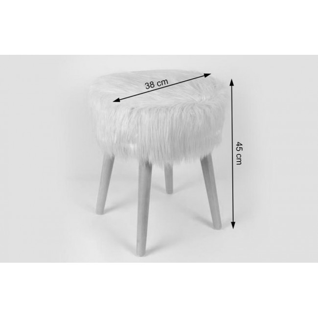 Stool Fluffy, grey, 37x37x45cm