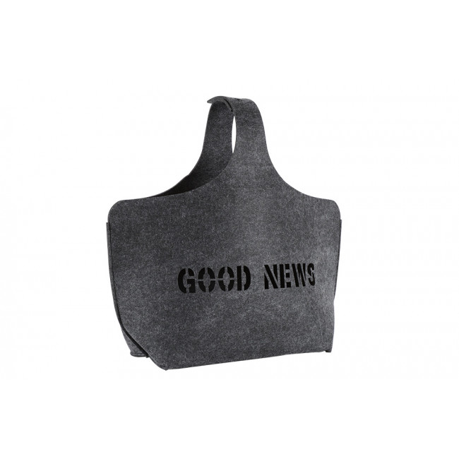 Felt magazine rack Good News, dark grey, 32x18x43cm