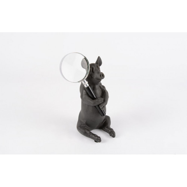 Декоративная статуэтка Свинья с увеличительным стеклом, H17.5x10x9cm