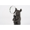 Decorative Figurine Pig with magnifying glass, H17.5x10x9cm