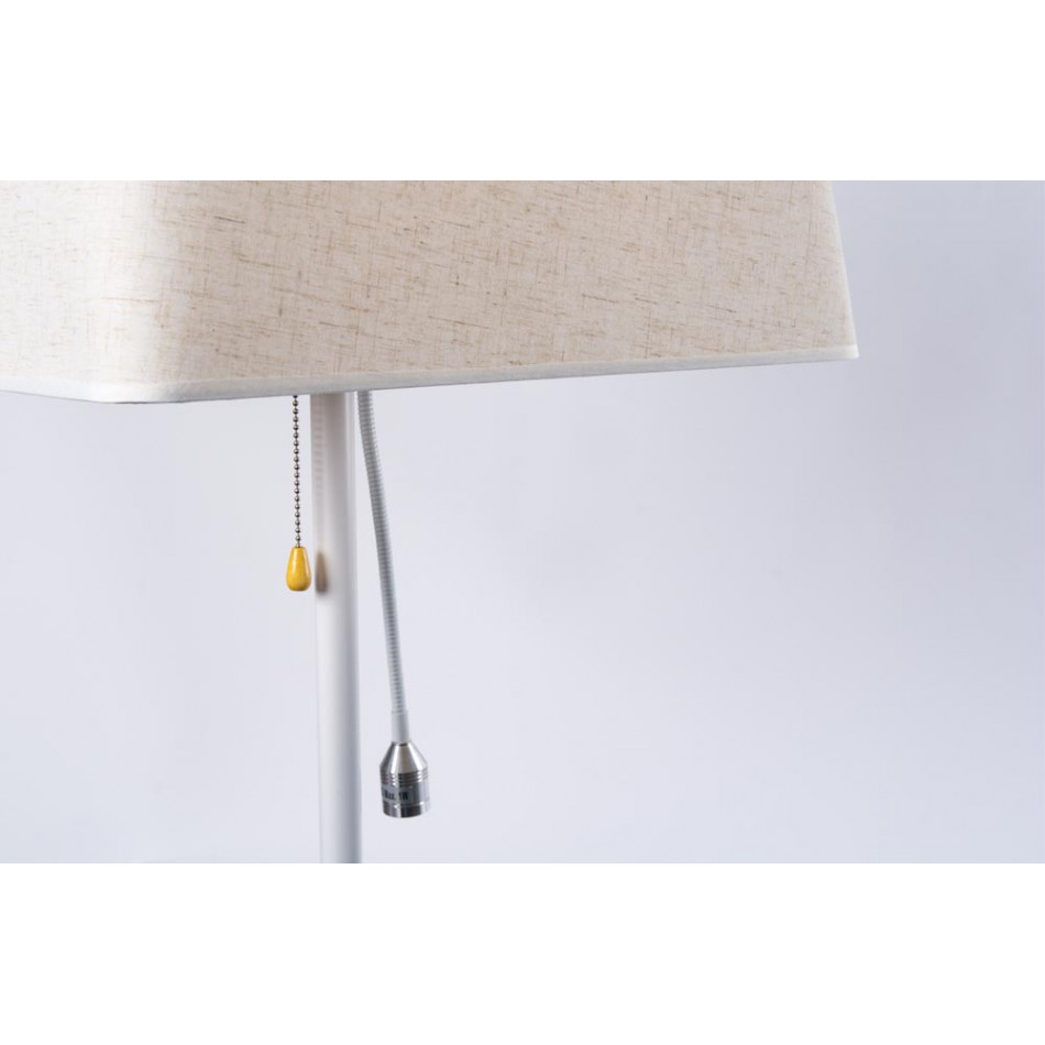 Floor lamp Salome, white, with LED reading light, H160x42cm E27 60W, LED 1W