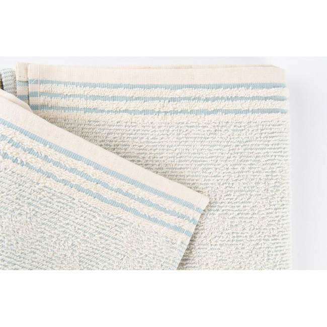 Хлопковое полотенце 70х140см, натуральное / синее, 350г/м2