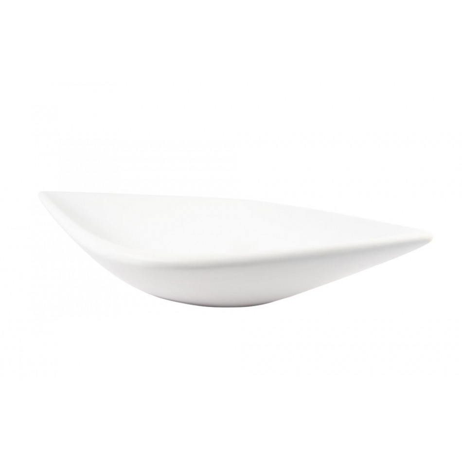 Decorative dish Leaf, white matt, H7x50x29cm