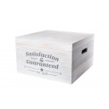 Wooden box S&G with cover M, washed white, 35x35x21cm