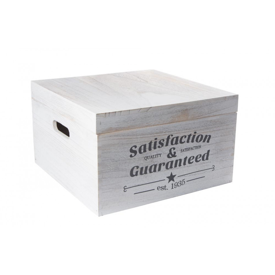 Деревянная коробка S&G с крышкой M, цвет белый, 35x35x21см