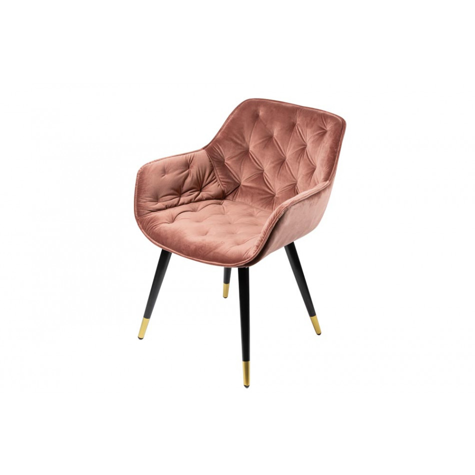 Chair Sarebourg, pink colour, H-80x60x60cm, seat H-45cm