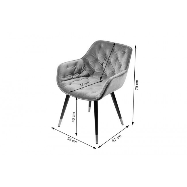 Chair Sarebourg, beige colour, H-80x60x60cm, seat H-45cm