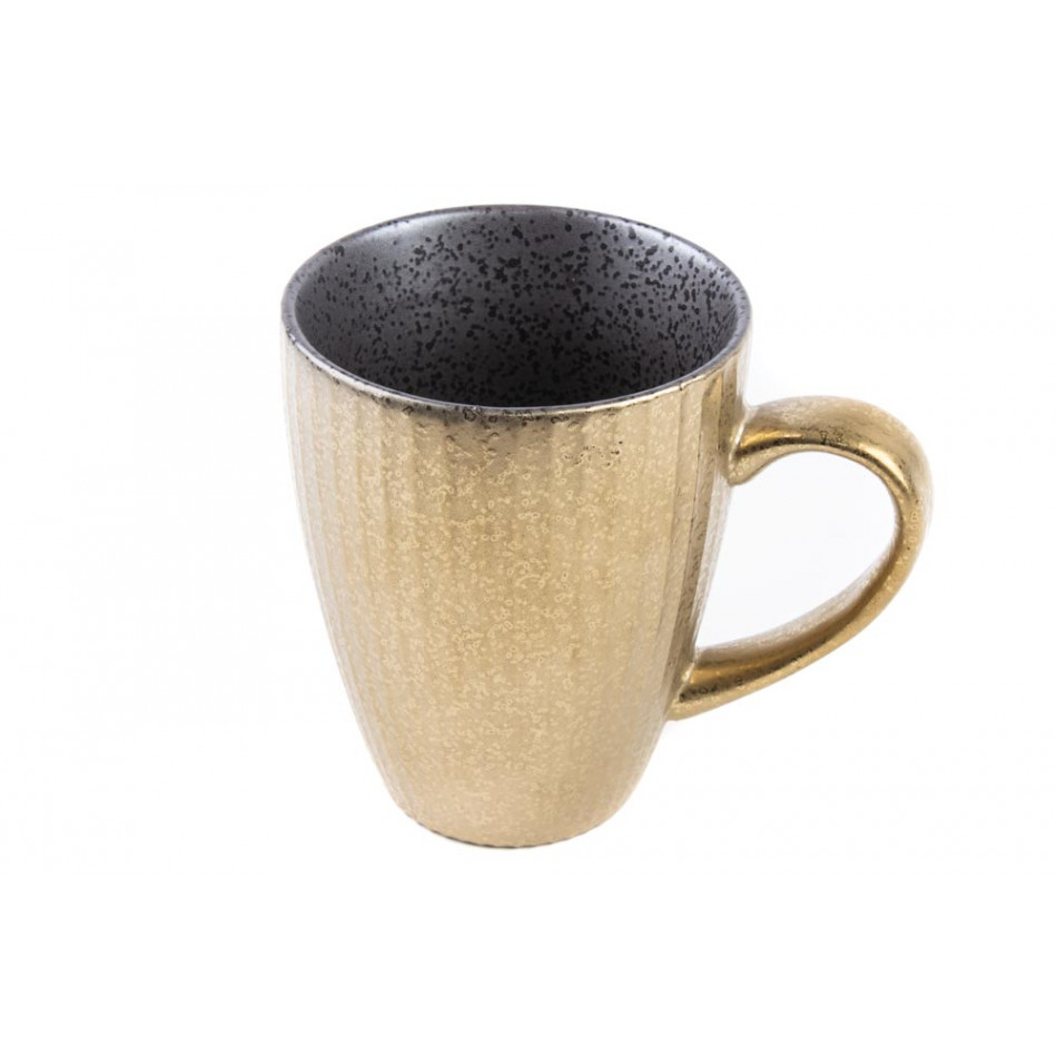 Mug Monette, striped/black/golden, 270ml, 10x8 cm