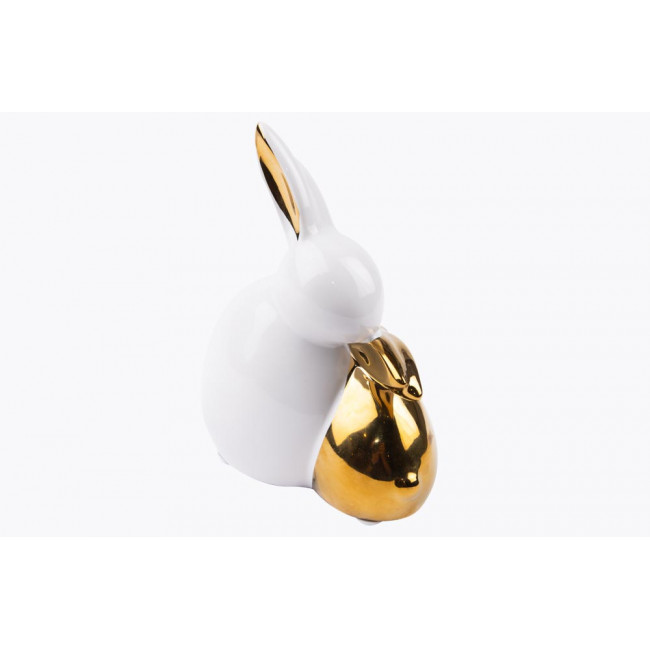 Decor Rabbit, white/gold, 11.5x6.5x15cm