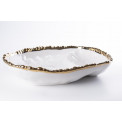 Decorative bowl Wioletta, white/gold, 29x24x6cm