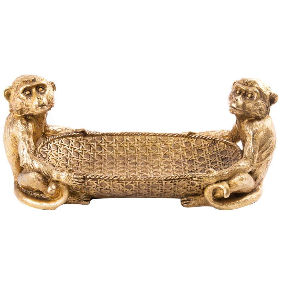 Декоративная тарелка  Two Monkeys In Gold, 35x16x16cm