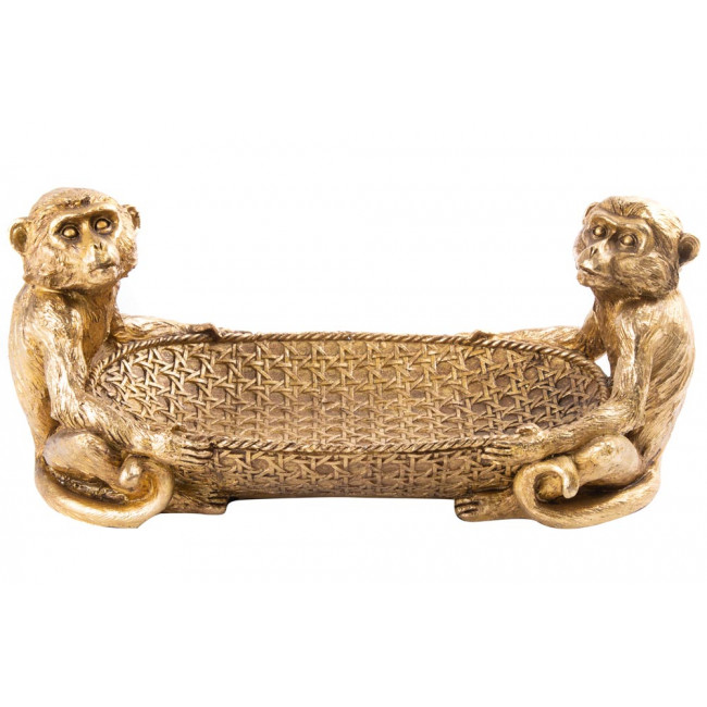 Decorative tray Two Monkeys In Gold, 35x16x16cm
