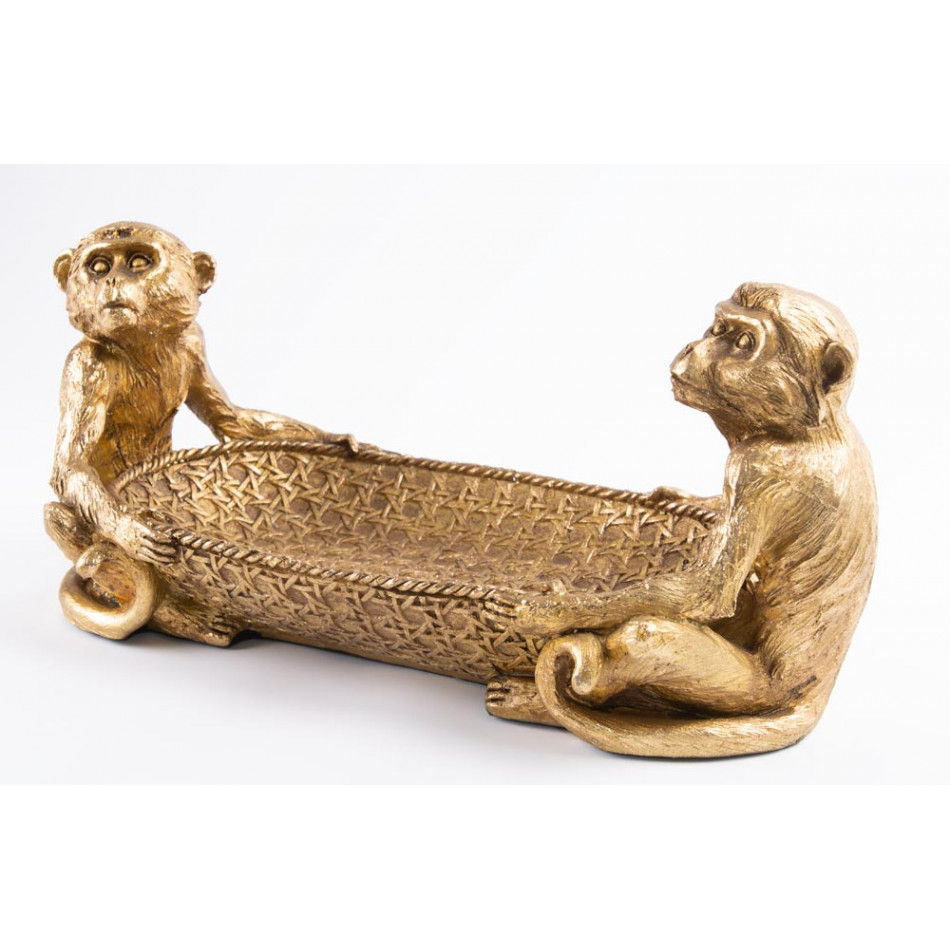 Decorative tray Two Monkeys In Gold, 35x16x16cm