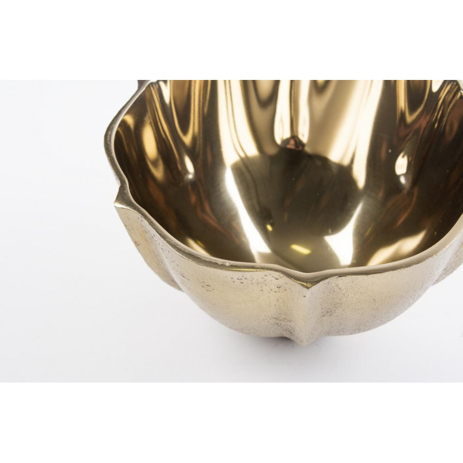 Decorative bowl Rupi, aluminium, golden, 17x17x10cm