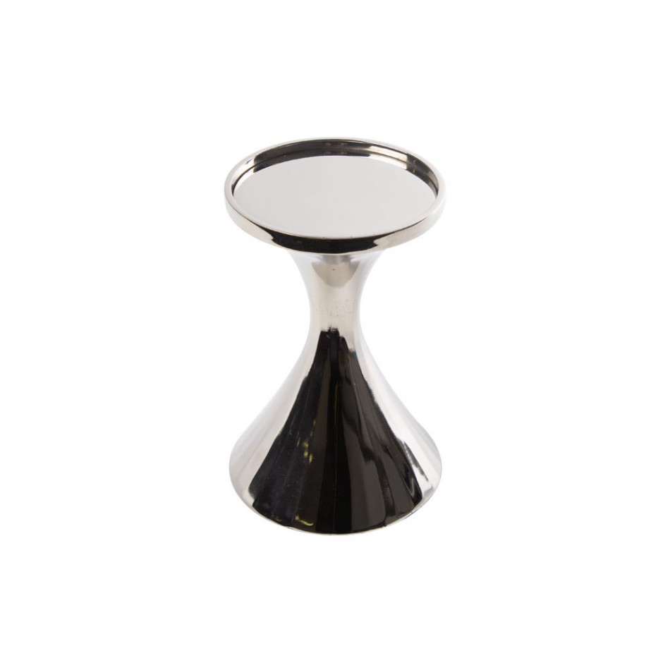 Candle holder Nina Piller S, nickel plated, 6.3x6.3x13.3cm