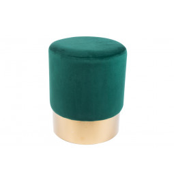 Stool  Noto, emerald green/golden base, 35x42cm
