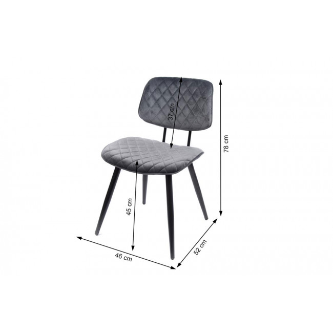 Chair Sakado, grey, 47x55x H76cm, seat height 40 cm
