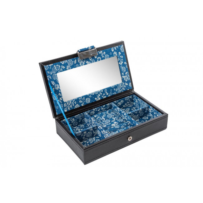 Jewellery box Zaria, black with flowers, 21x12.5x5cm