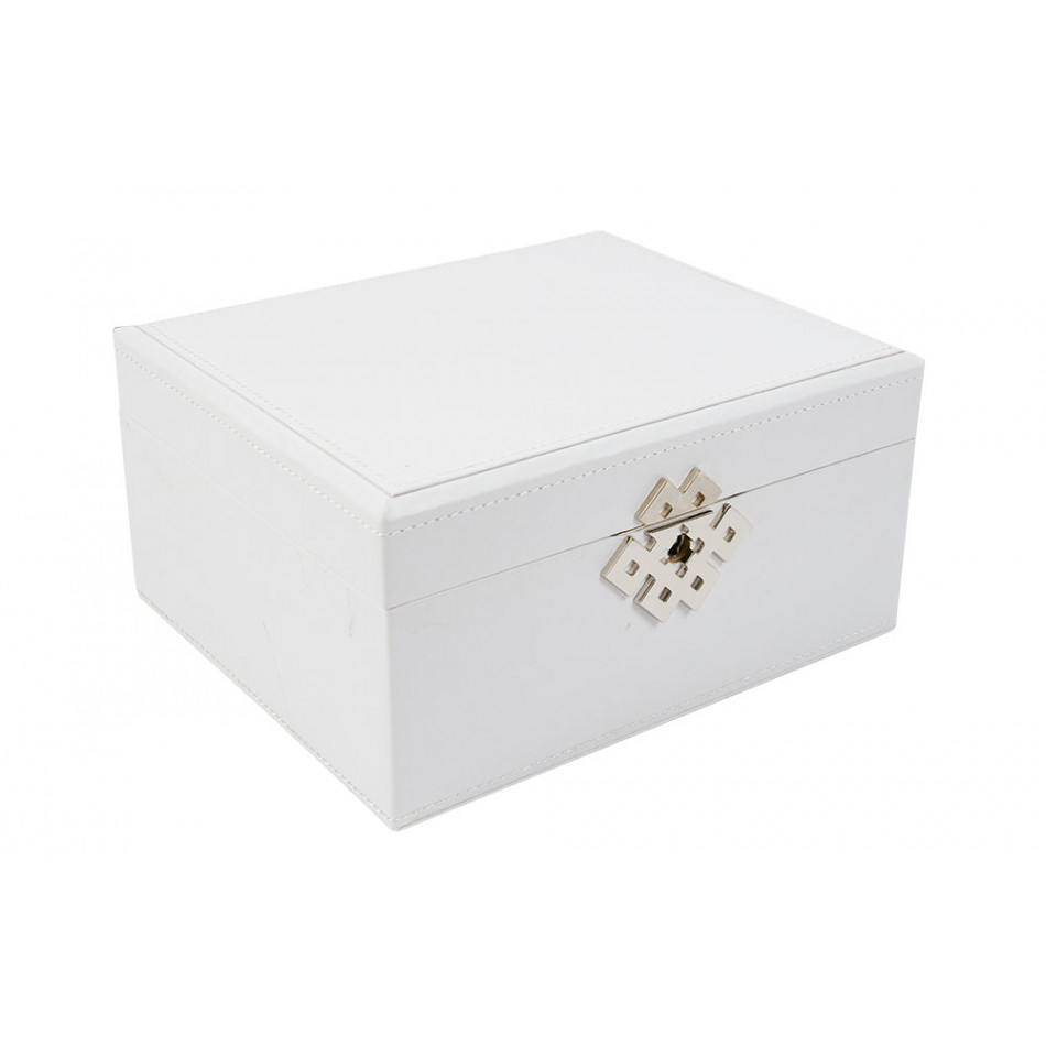 Jewellery box Zanda, white, 25x21x12.5cm