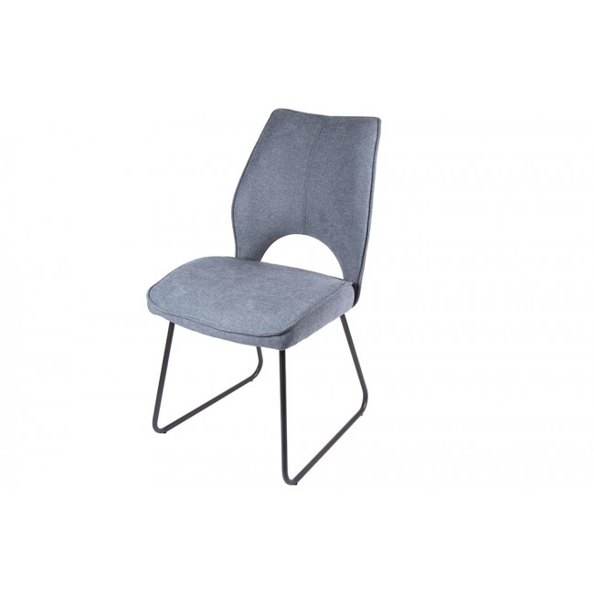 Chair Dayton, grey, black legs, 50x90.5x62cm, seat height 48cm