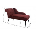 Lounge chair Ruby, plum tone, 119x55x76cm, seat height 44cm