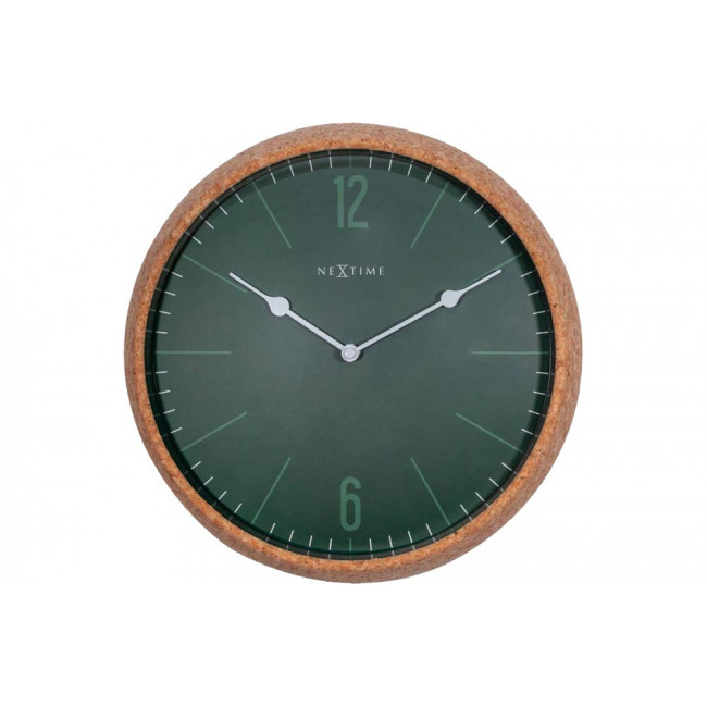 Hастенные часы Cork, зеленое, D30cm, толщина 7cm