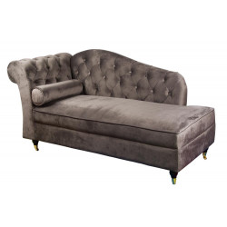 Lounge chair Chesterfield lounge, dark grey, 164x70x83cm, seat height 42cm