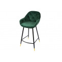 Барный стул Salorino, зеленый, бархатный, 96x48x54cm, высота сиденья 62cm