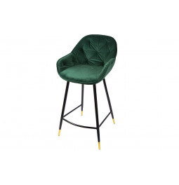 Барный стул Salorino, зеленый, бархатный, 96x48x54cm, высота сиденья 62cm