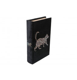 Book box Cat S, velvet,  26x17x5cm