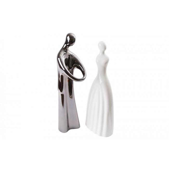 Figurines Couple L, platinum/white, 16x15x45cm