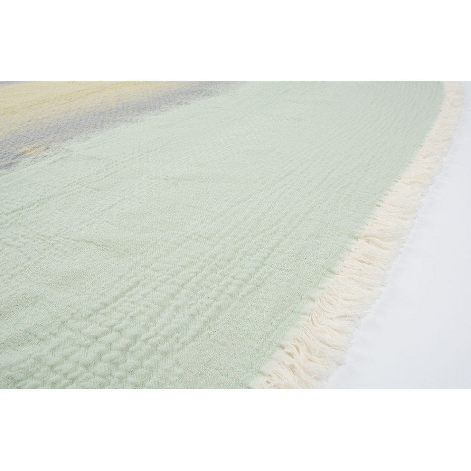 Плед Misty, зеленый / серый, 130x170cm