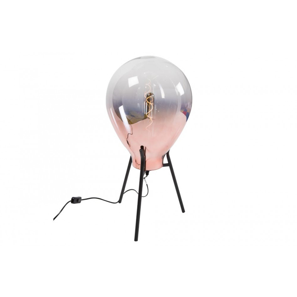 Table lamp Rodonda, rosegold, E27 60W, D30 H62cm