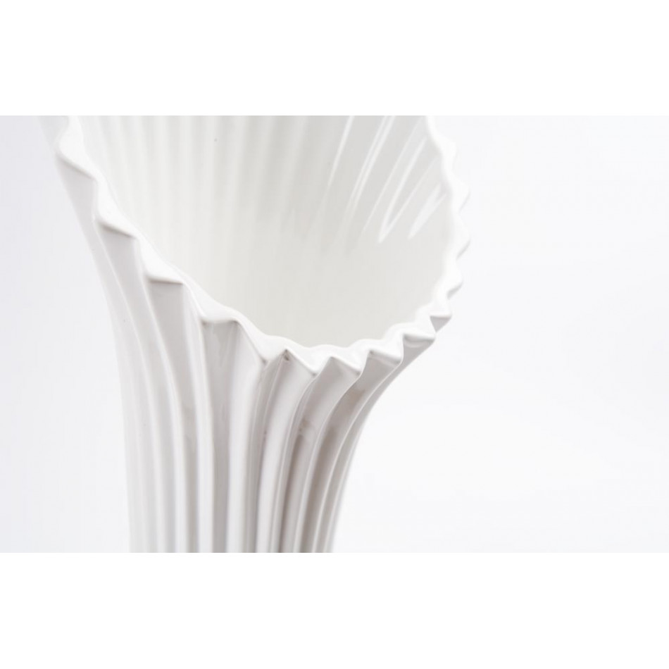 Vase Fegen, glazed white, 18x12.5x40.5cm