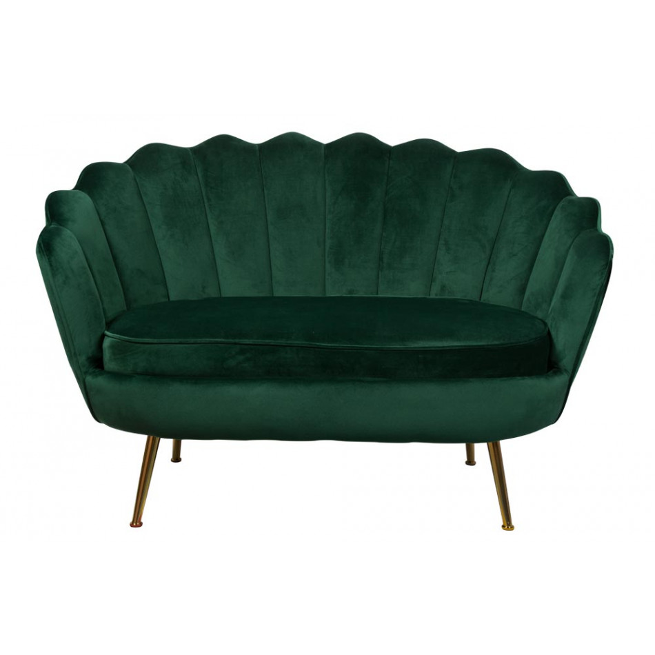 Double armchair Shell, dark green, 85x129x85cm, seat height 43cm