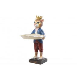 Decorative figure Cat with crown, 16x14x29cm