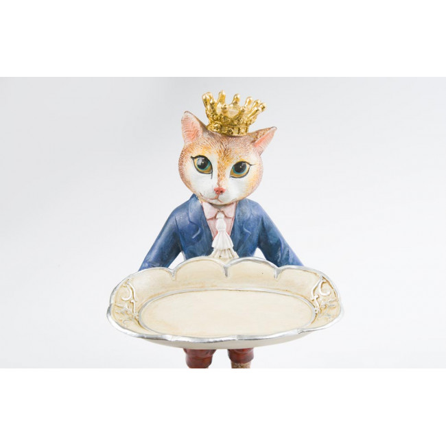 Decorative figure Cat with crown, 16x14x29cm