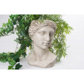 Decorative flower pot Ladys head, grey colour, 27.2x26.5x37cm