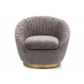 Swivel armchair Hanna, brown, 86x82x73cm, seat height 46cm