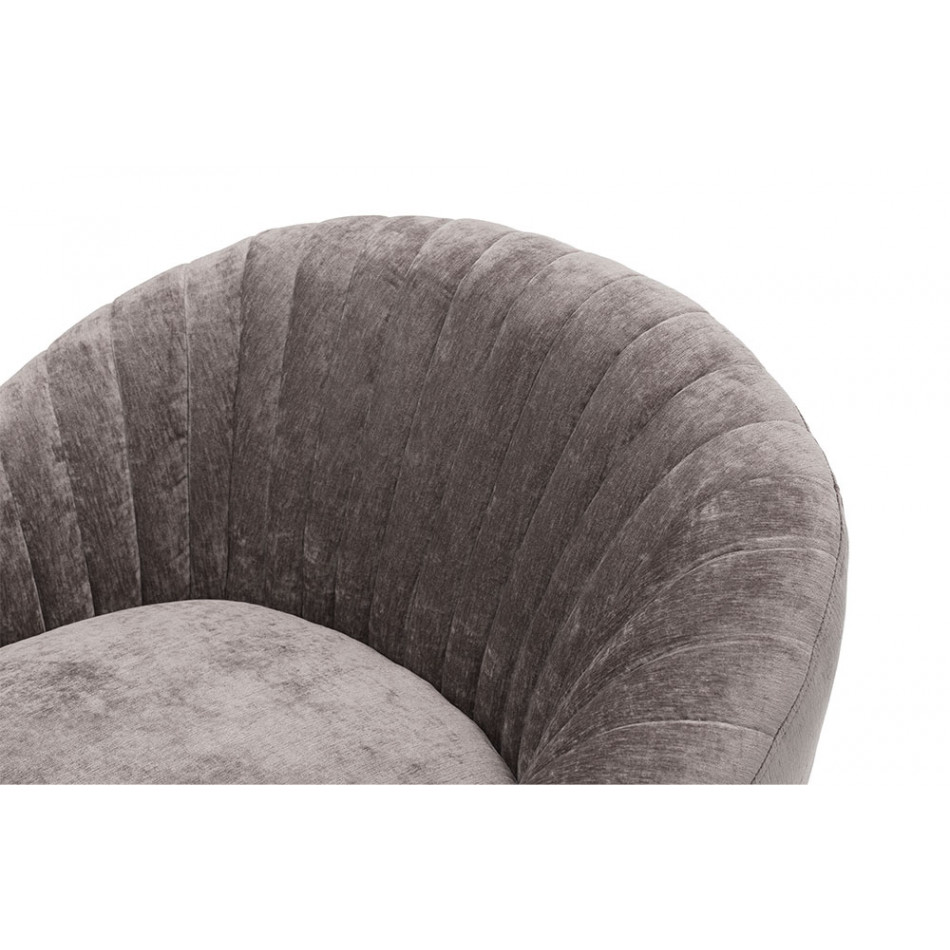 Swivel armchair Hanna, brown, 86x82x73cm, seat height 46cm