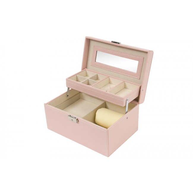 Jewellery box Hamma, pink/white colour, 25x17x13cm