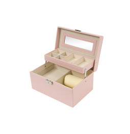 Jewellery box Hamma, pink/white colour, 25x17x13cm