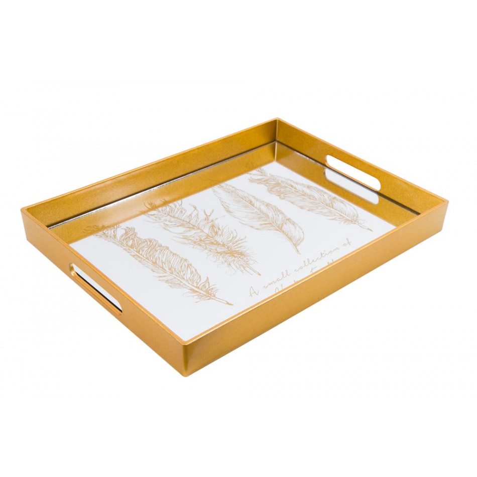 Tray golden, mirror, S, 35x25x4cm