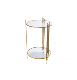 Metal table Bampton L, glass top, gold, H67cm D41.5cm