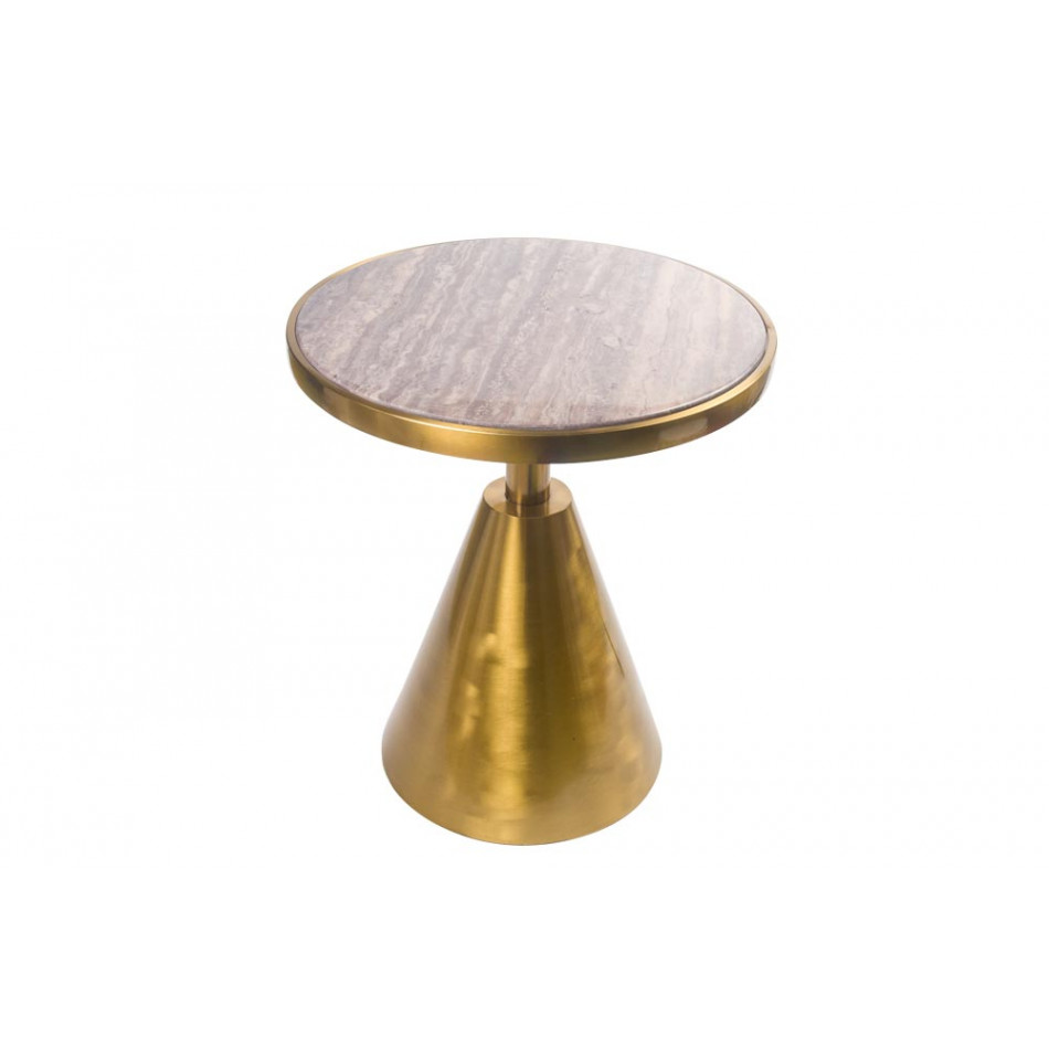 Coffee table Alsjo, artificial marble surface/stainless steel,  D50x60cm