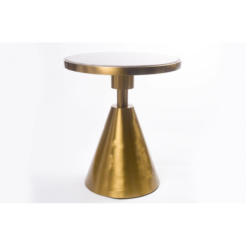 Журнальный столик Alsjo, поверхность искусственный мрамор/нержавеющая сталь, D50x60см